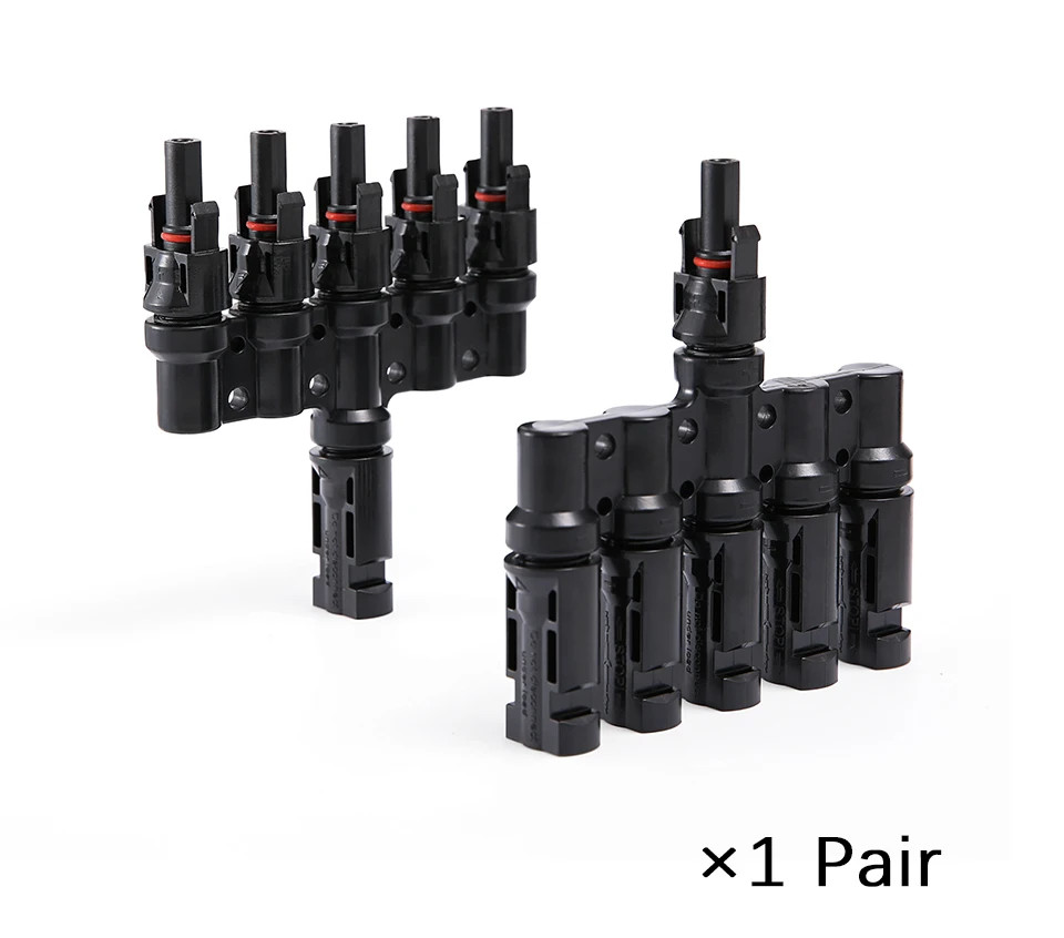 1 Pair Branch Connector 5-in-1 1000V 30A Parallel IP67 Waterproof MC4 For Solar