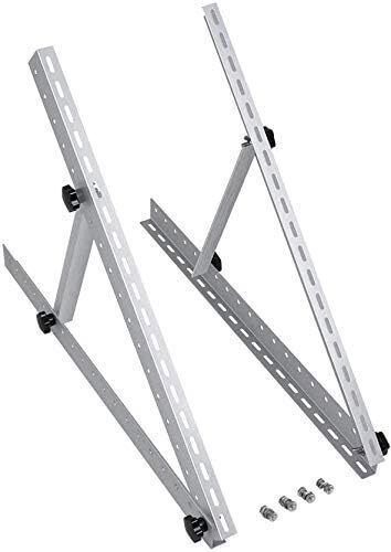 2 Set Adjustable Solar Panel RV Tilt Mounting Rack Bracket Rooftop Flat Surface