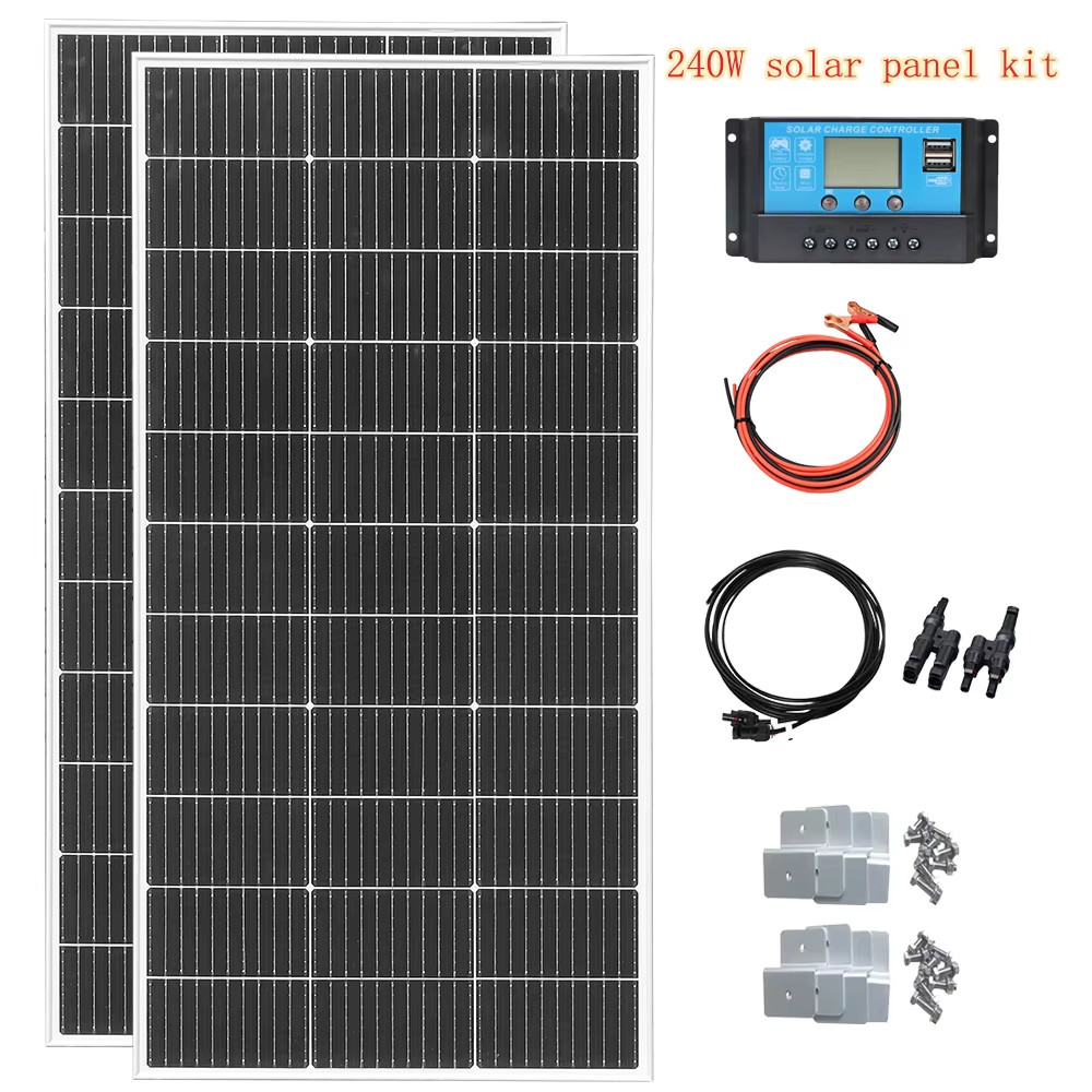 Rigid Solar Panel Battery Charger 600W 480W 240W 120W Photovoltaic Module Outdoo