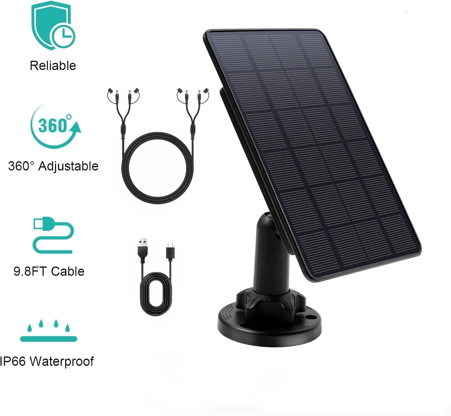5W Trail Camera Solar Panel 12V/1A 6V/1.5A Solar Battery Charger Kit Built-In 52