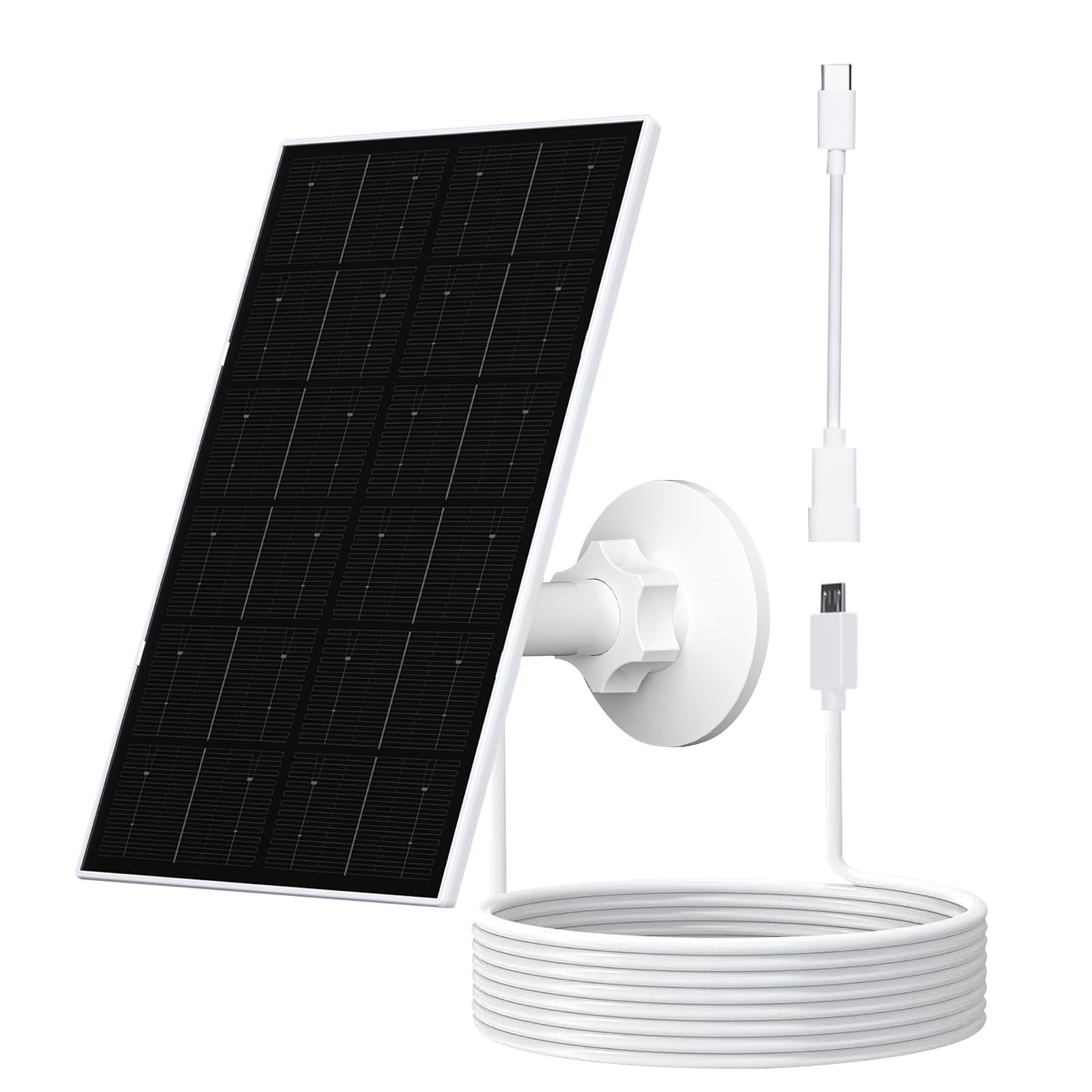 4W USB Solar Panel Charger for Security Camera, IP66 Waterproof, 360° Adjustable