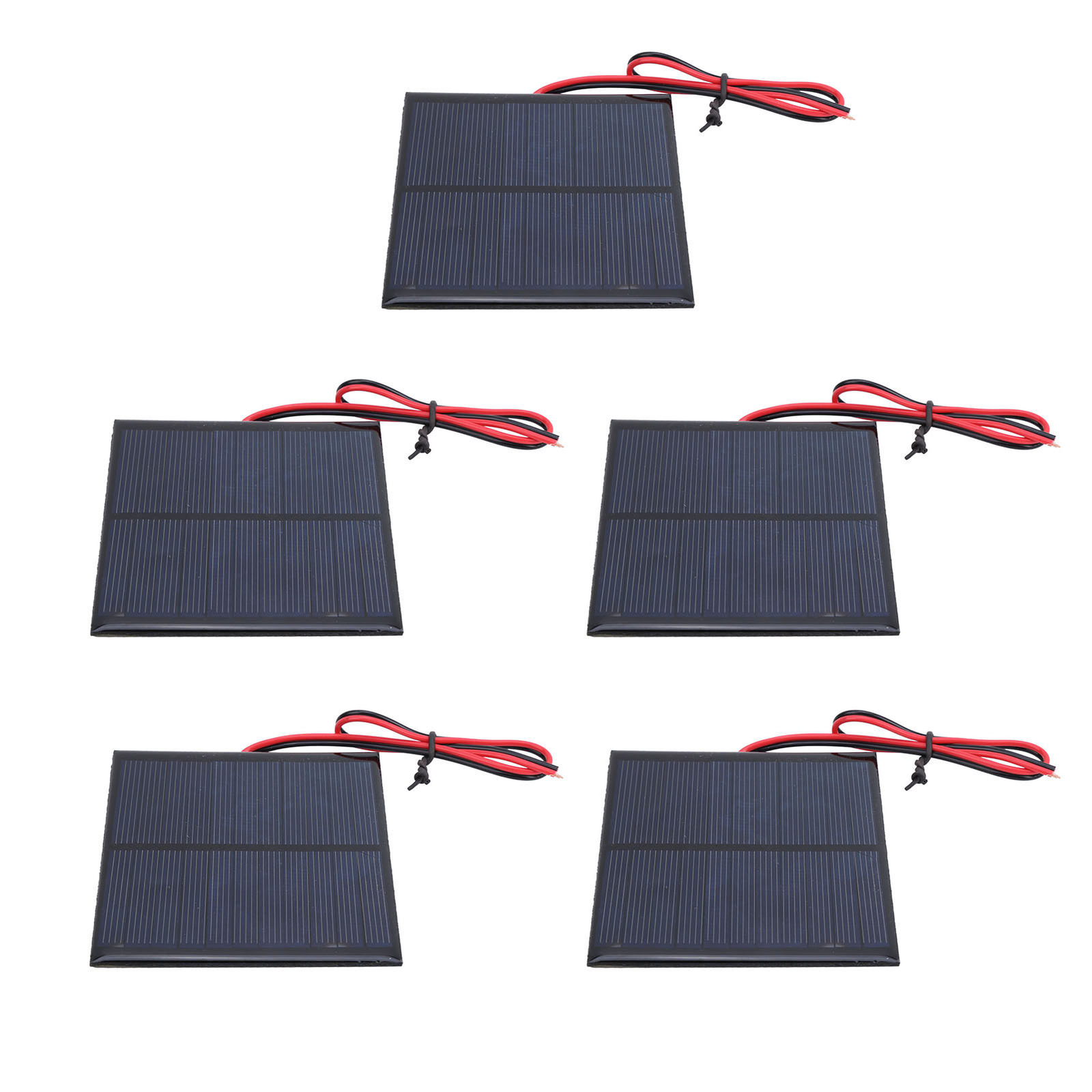 5Pcs Small Solar Panel Epoxy Power Board Module 30CM Red And Black Wire DC5.5V
