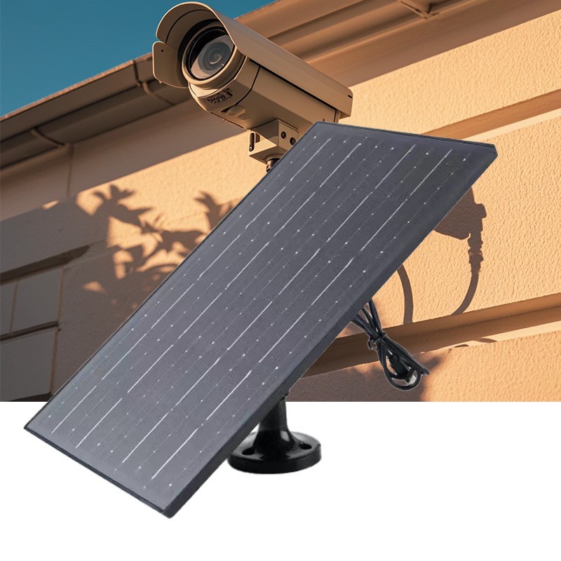 10W 5V Solar Panel Camera Power Charger with 10ft Type-C Cable for Outdoor Cam
