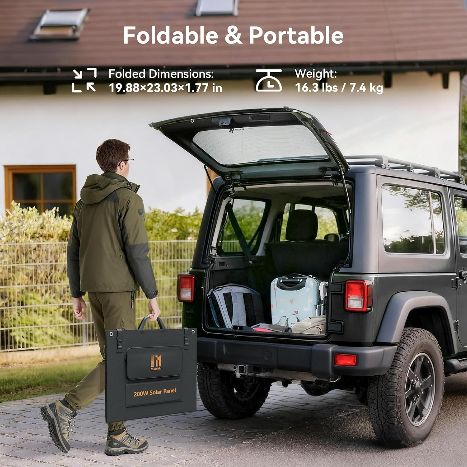 200 Watt Solar Panel IP68 Waterproof ETFE Coating Portable 24V MC4 Output Foldab