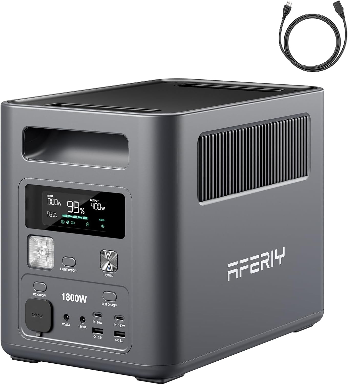 Portable Power Station, 1024Wh LiFePO4 Solar Generator, 1800W(Peak 3600W) AC