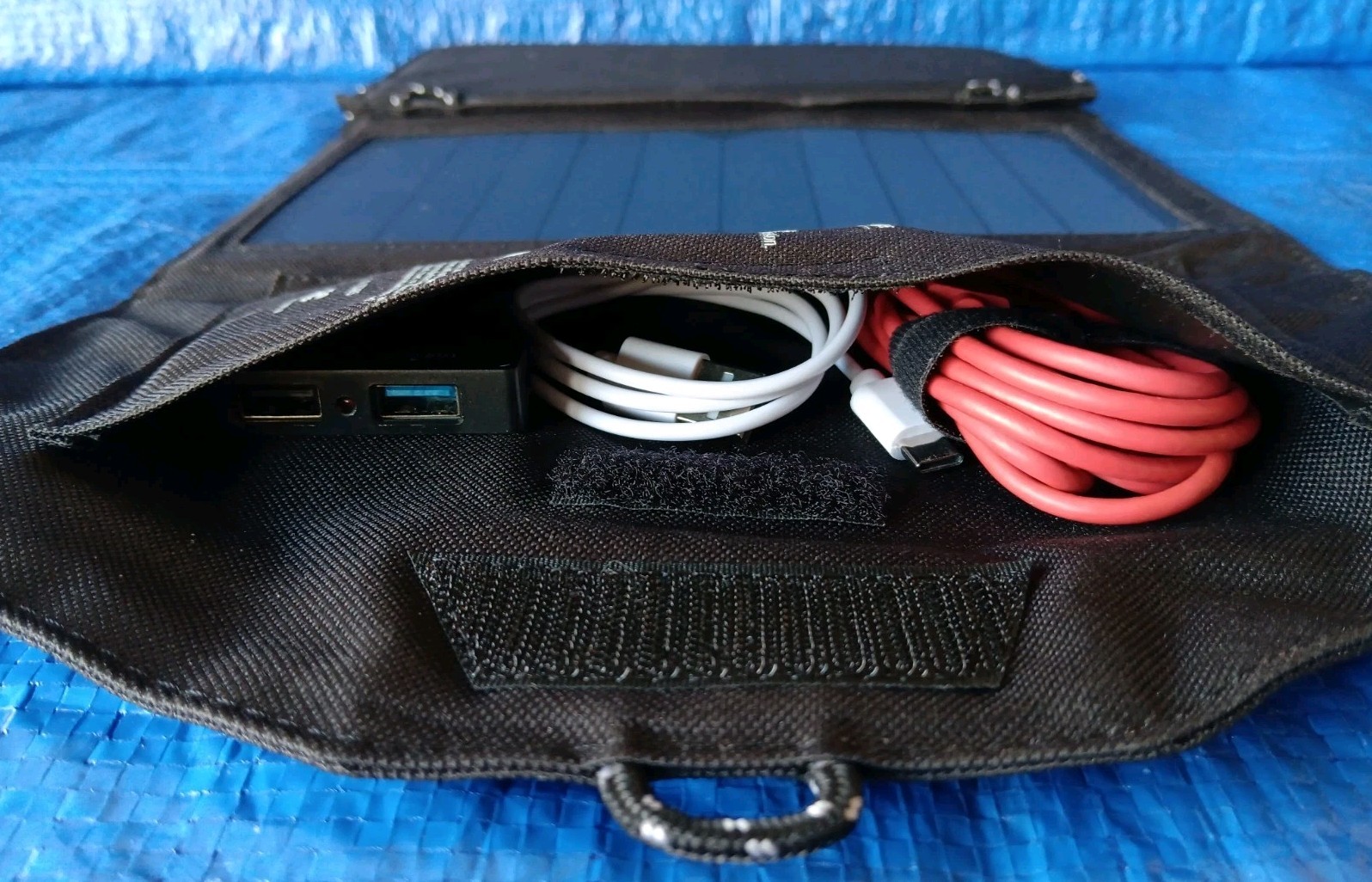 MONOPRICE Portable 3 Panel Solar Charger 15W, 5V w/ 2 USB Outlets