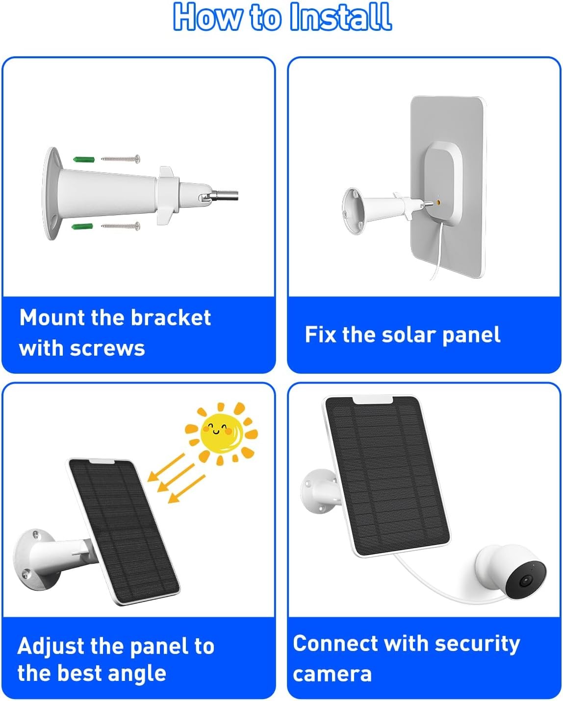 Premium Solar Panel Google Nest Camera 5W Camera Solar Panel Power Google Nest