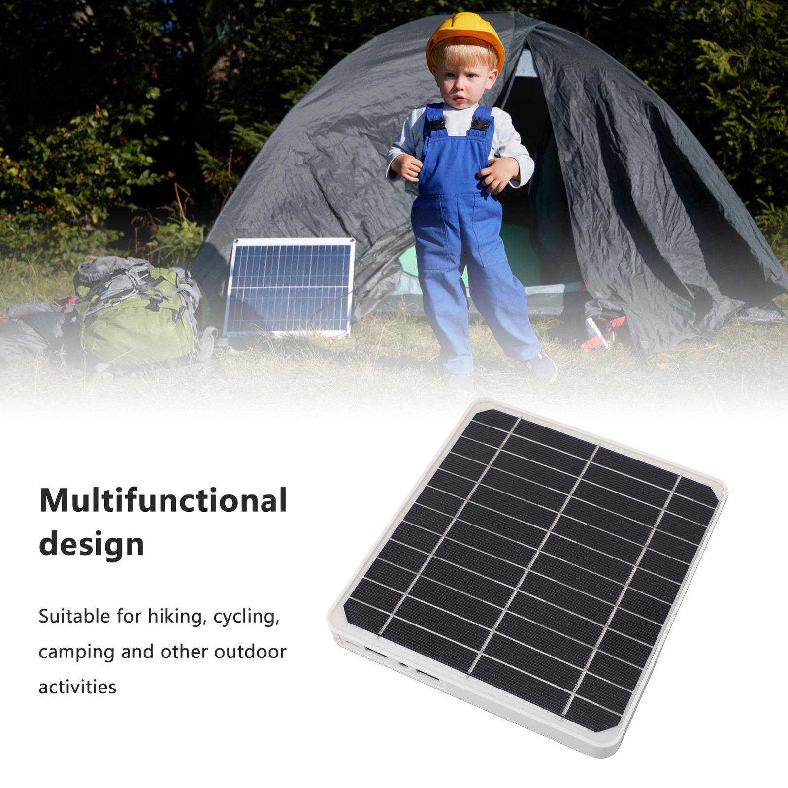 Hot 20W Solar Panel With USB TYPE C DC Port Waterproof 5V 2A Portable Solar