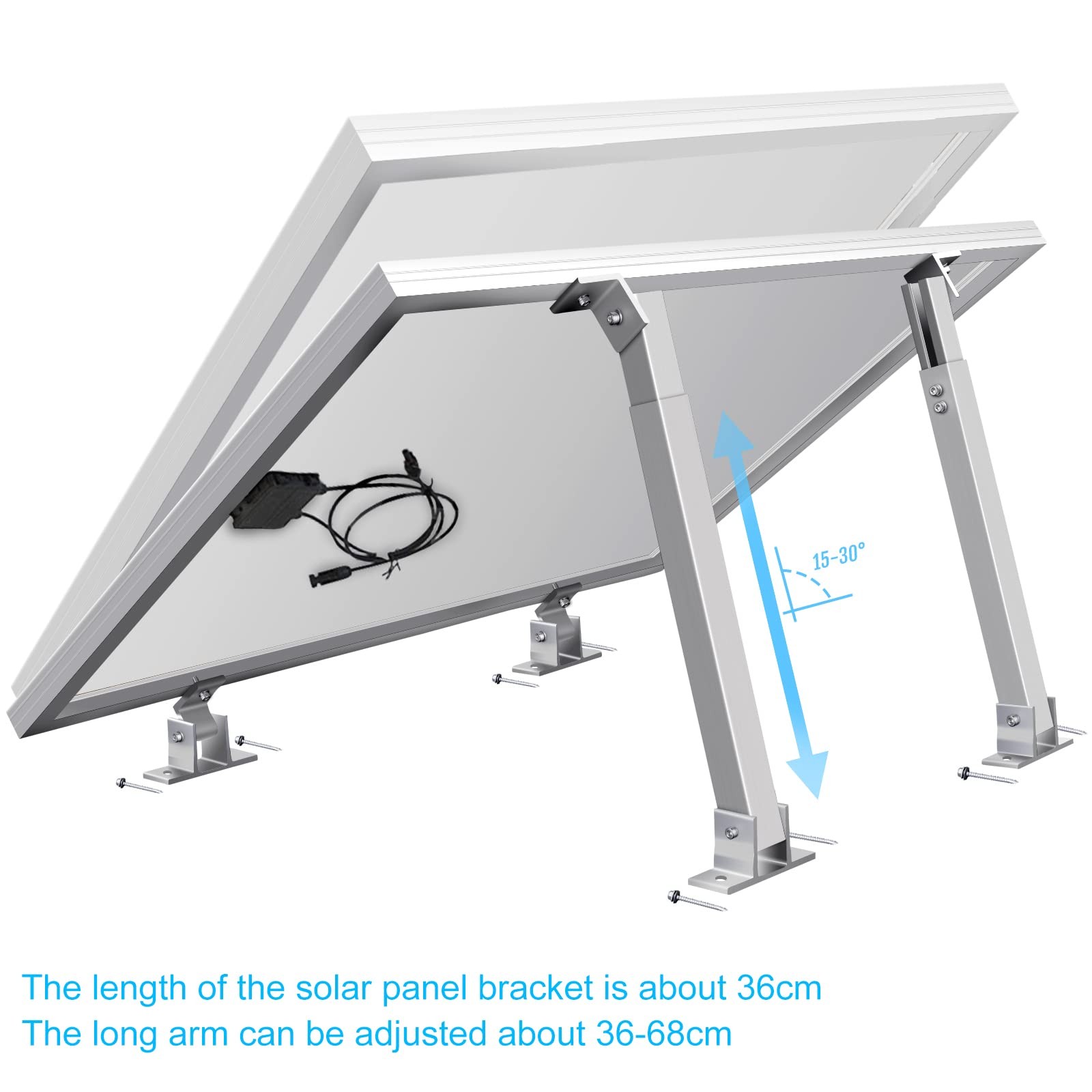 Adjustable Solar Panel Tilt Mount Brackets – Aluminum Alloy Mounting Brackets…