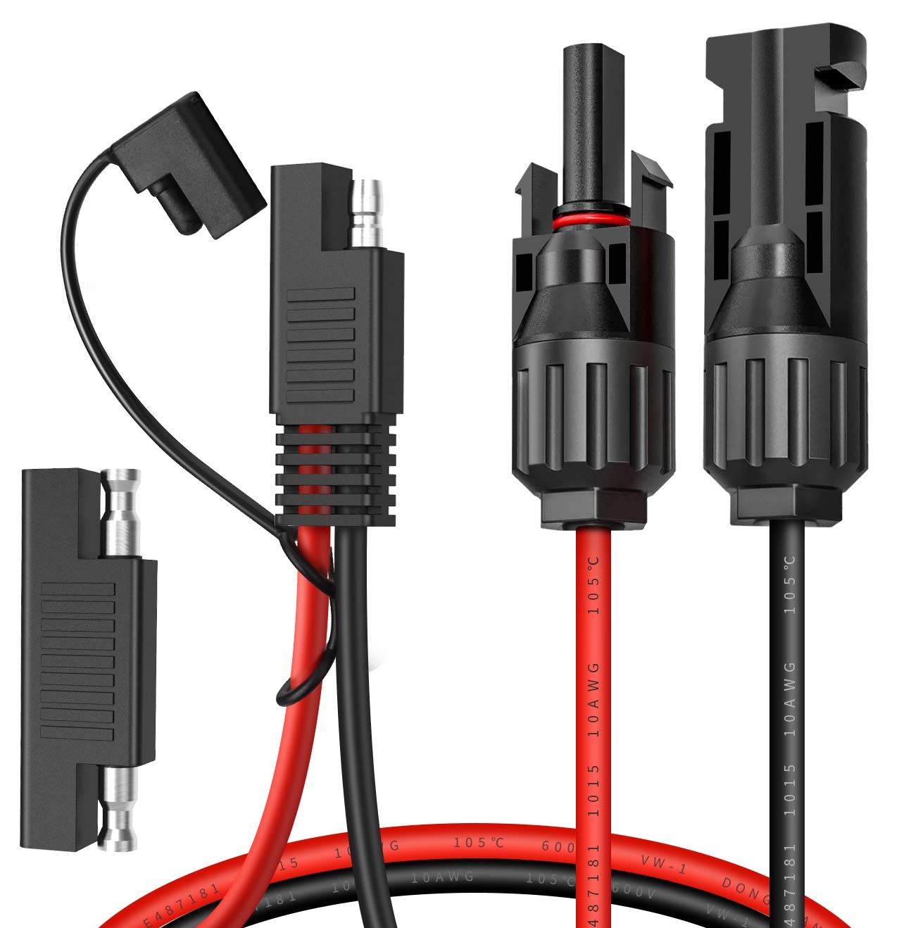 Solar Panel Connector Cable, 10AWG SAE Connector to Male & Female Solar Conne…