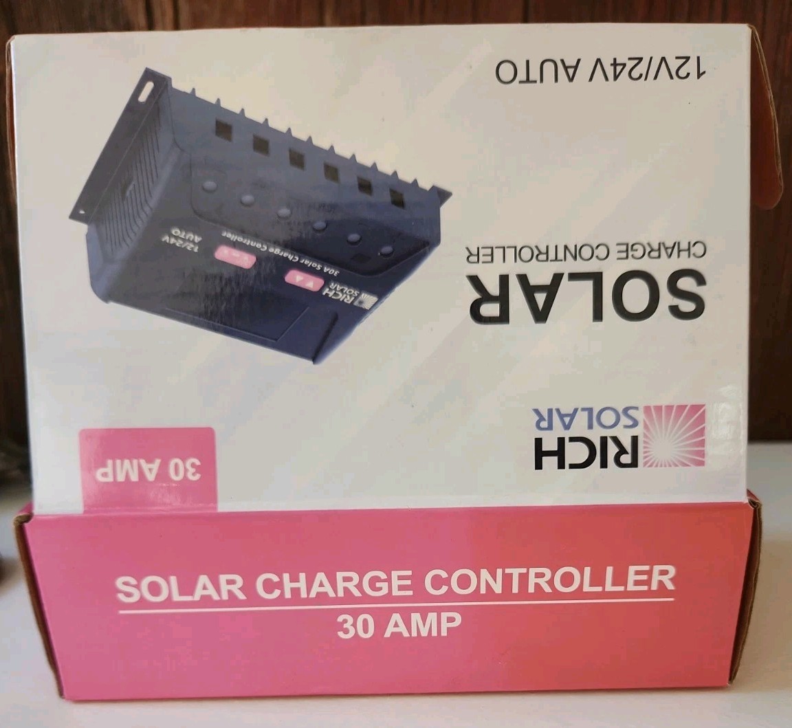 Rich Solar 30A PWM Charge Controller – 12V/24V AUTO – New IN BOX