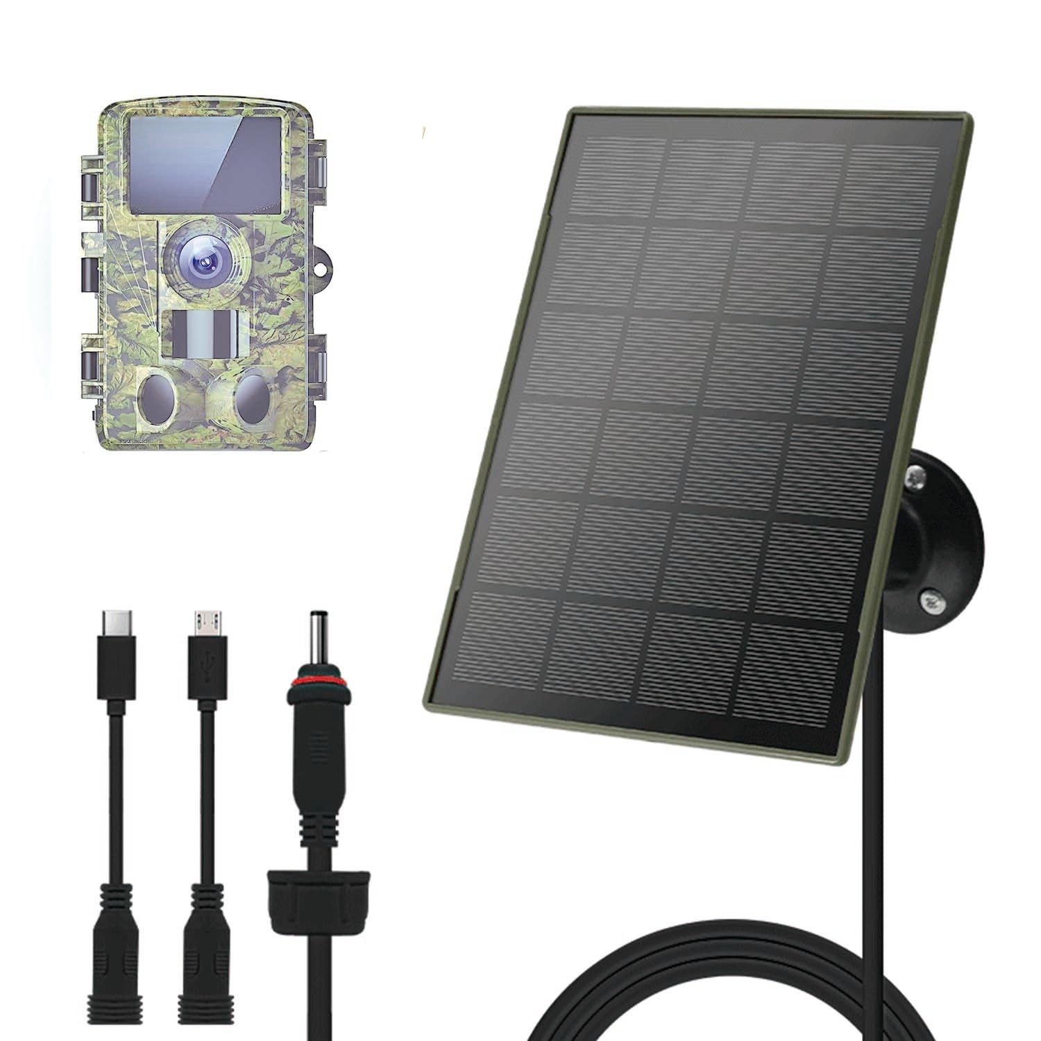 1Panck Trail Cameras Solar Panel 3W/5V, Built-in 6000mAh Battery,IP66,Type-C/…