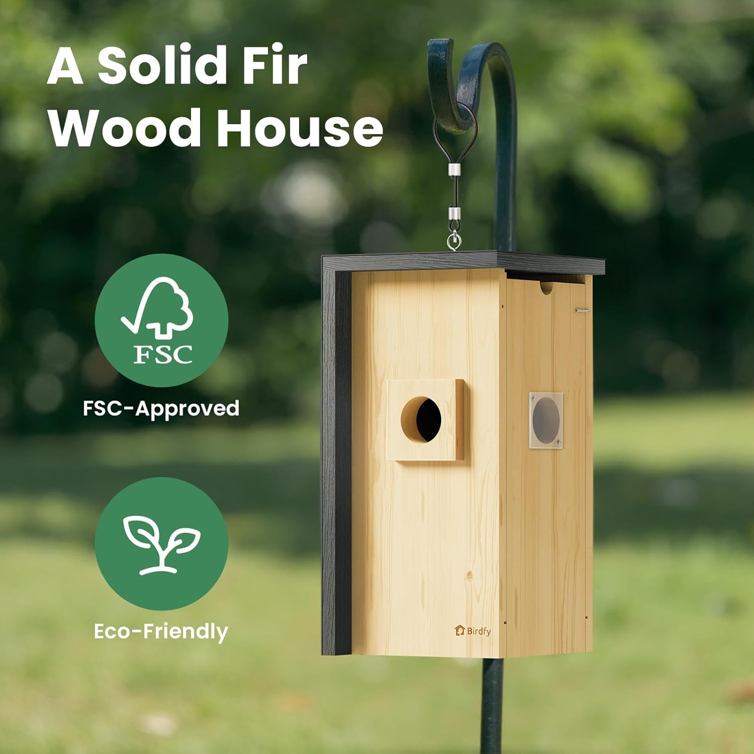 Bird House with Camera Solar Powered with Iron Guard for Outside, AI Identify, 1