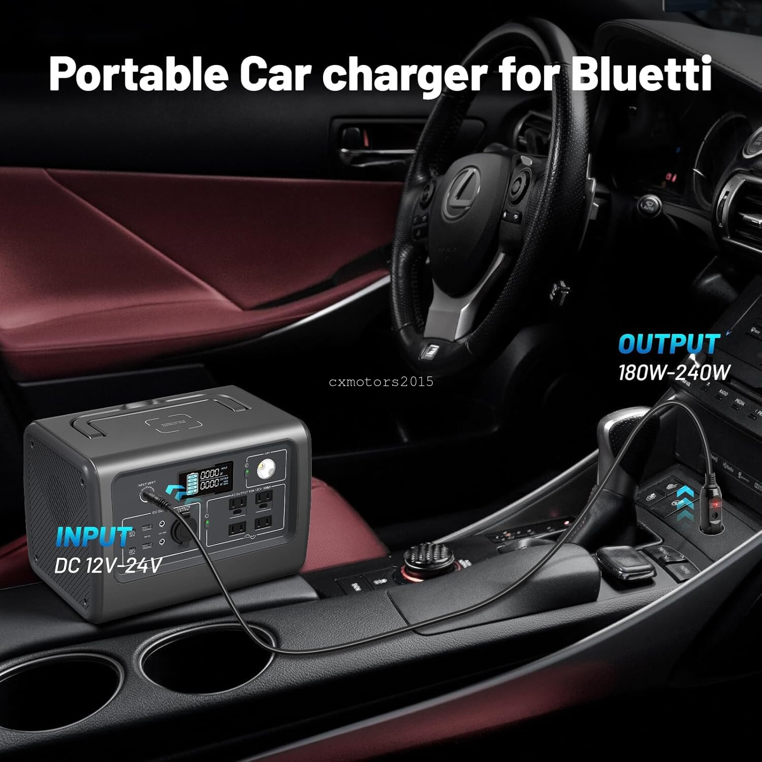 Car Charger For BLUETTI EB3A EB70 Power Station Charging Cable Connector 6.6ft