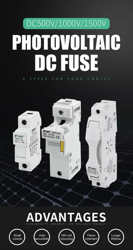 DC Fuse Holder PV DIN Rail Mounting 1000V Photovoltaic System Strings 6A-63A