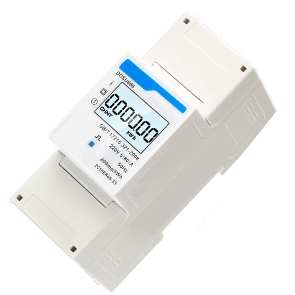 220V Single-Phase Real-time KWh Readings Clear LCD Readout Energy Counter