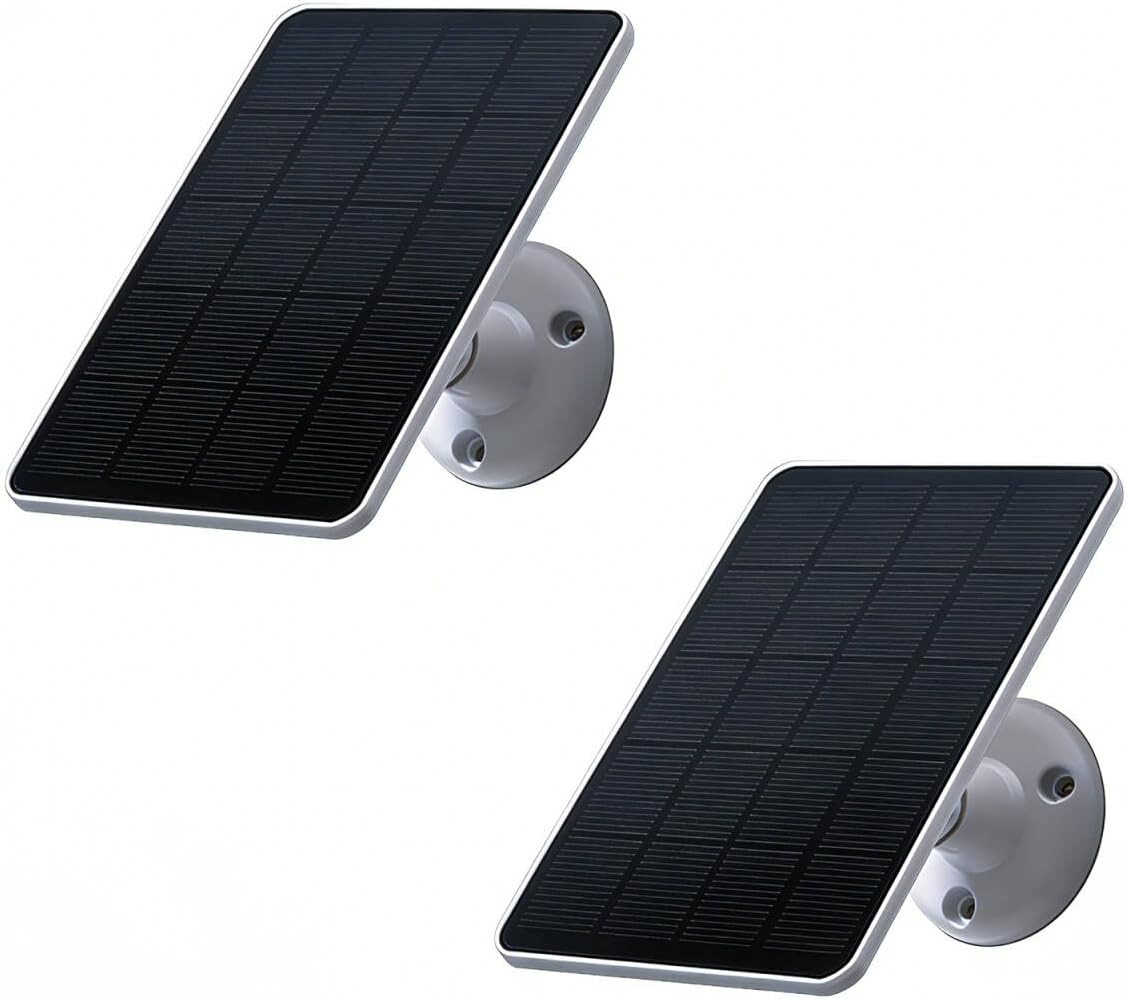 2 Pack Solar Panels Compatible with WYZE Battery Cam Pro, Solar Panels for Wirel