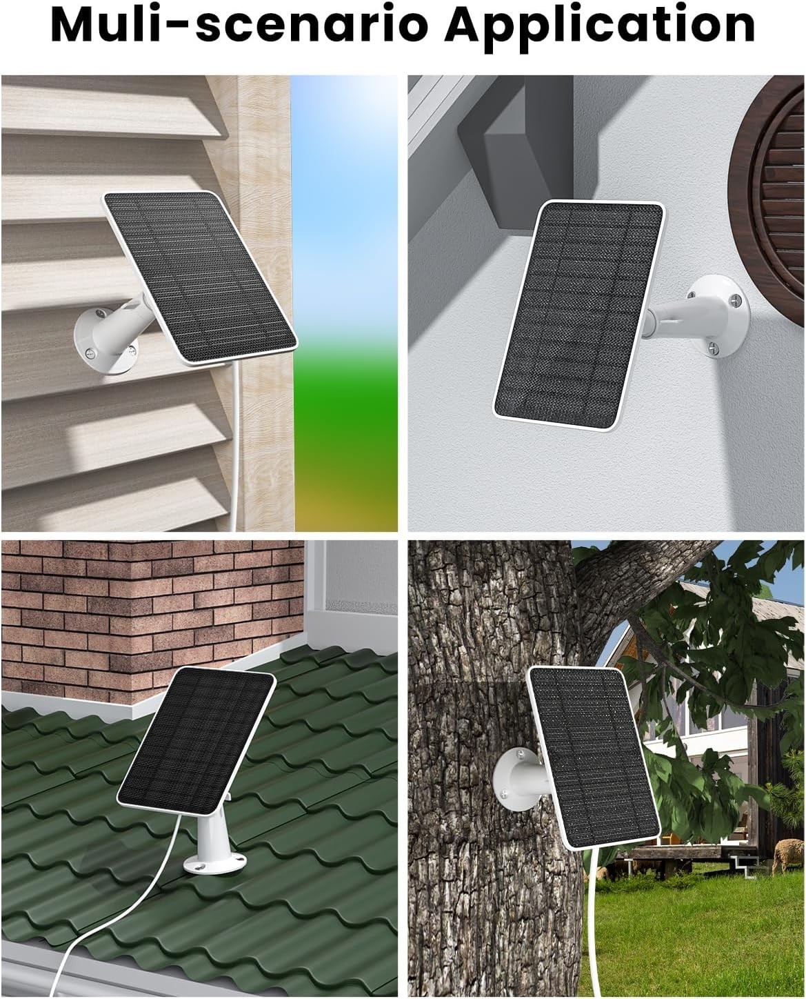 1Pack 5W Solar Panel Charger Arlo Essential 2K Outdoor(2nd Gen)/Essential XL