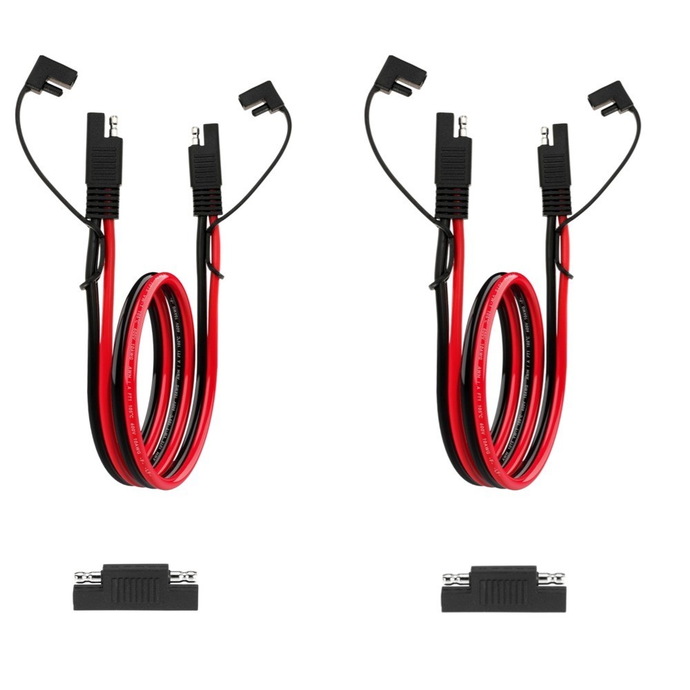 1FT 10AWG SAE Extension Cable w/Polarity Reverse Adapter for RV,Solar Panel(2)