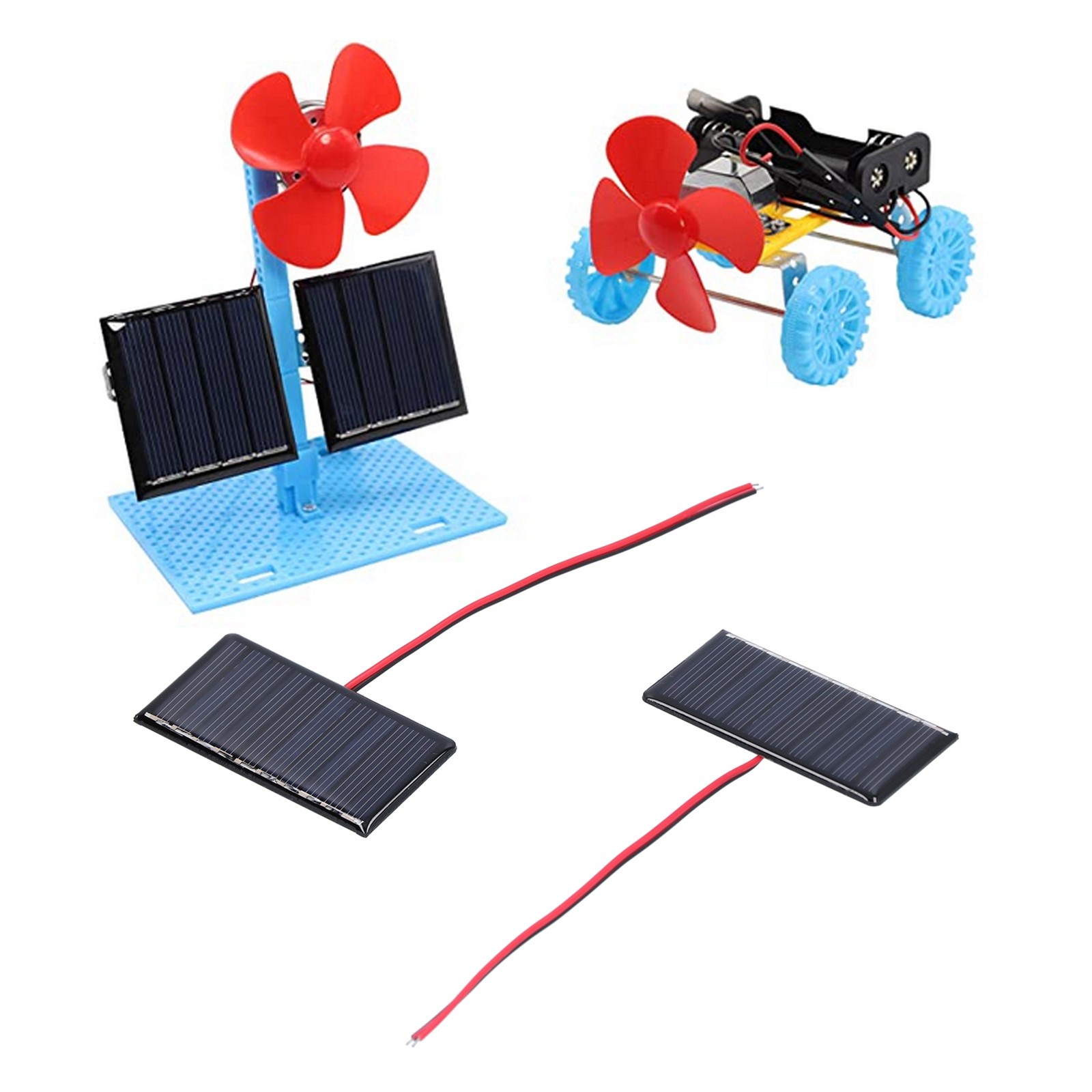 2Pcs Solar Panel Module Polysilicon Micro Glue Power Solar Cells 68x36mm 0.3W 5V