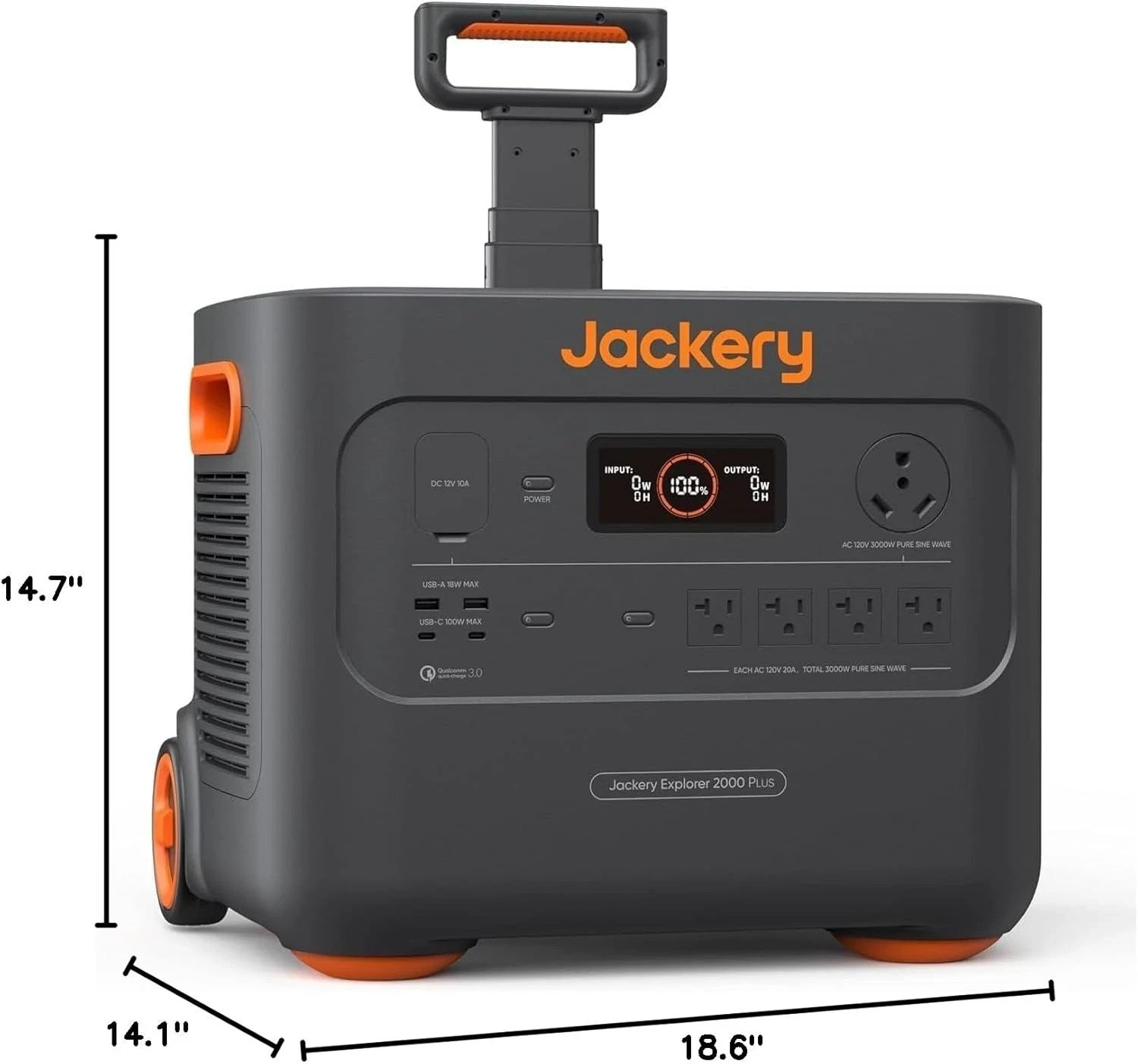 Portable Power Station 2042Wh 3000W LiFePO4 Jackery Explorer 2000 Plus Solar