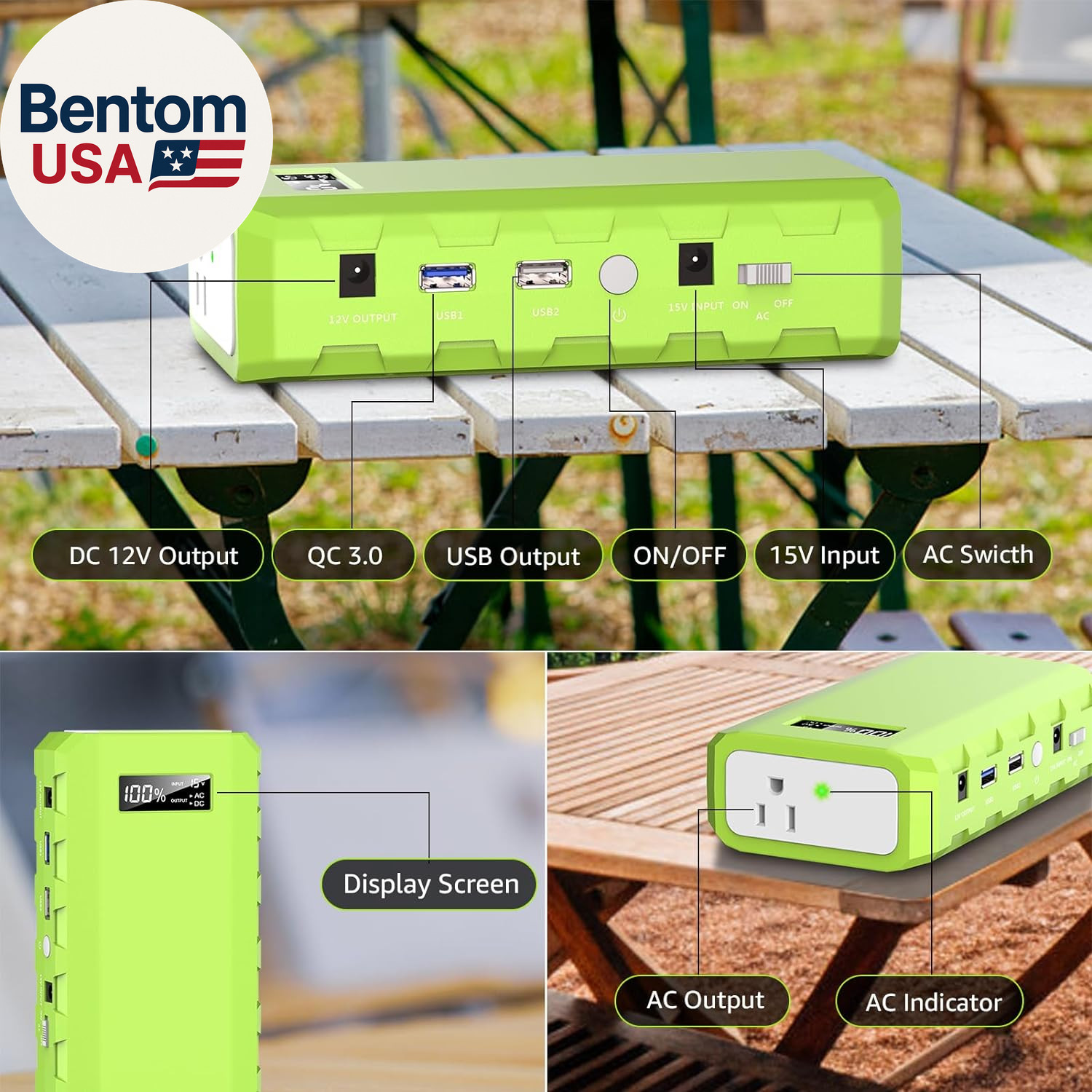 Portable Power Station with AC Outlet, 65W/110V External Battery Pack 24000Mah/8