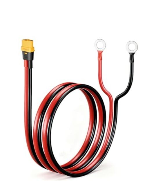 XT60 to O Ring Terminal Cable, 12AWG 2FT XT60 Female Connector Cable with