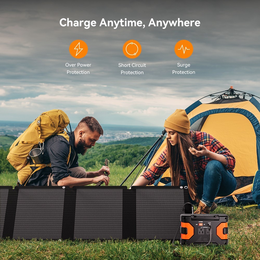 18V Solar Charger DC Output Portable Solar Panel 60W for Outdoor Camping