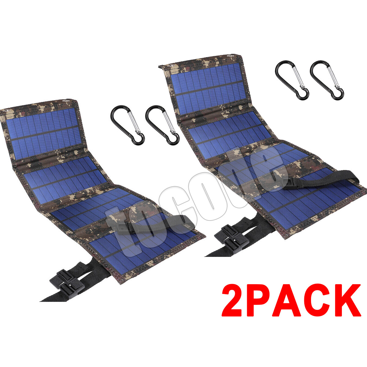 2X 2023 80W USB Portable Charger Solar Panel Foldable Power Bank For Cell Phone