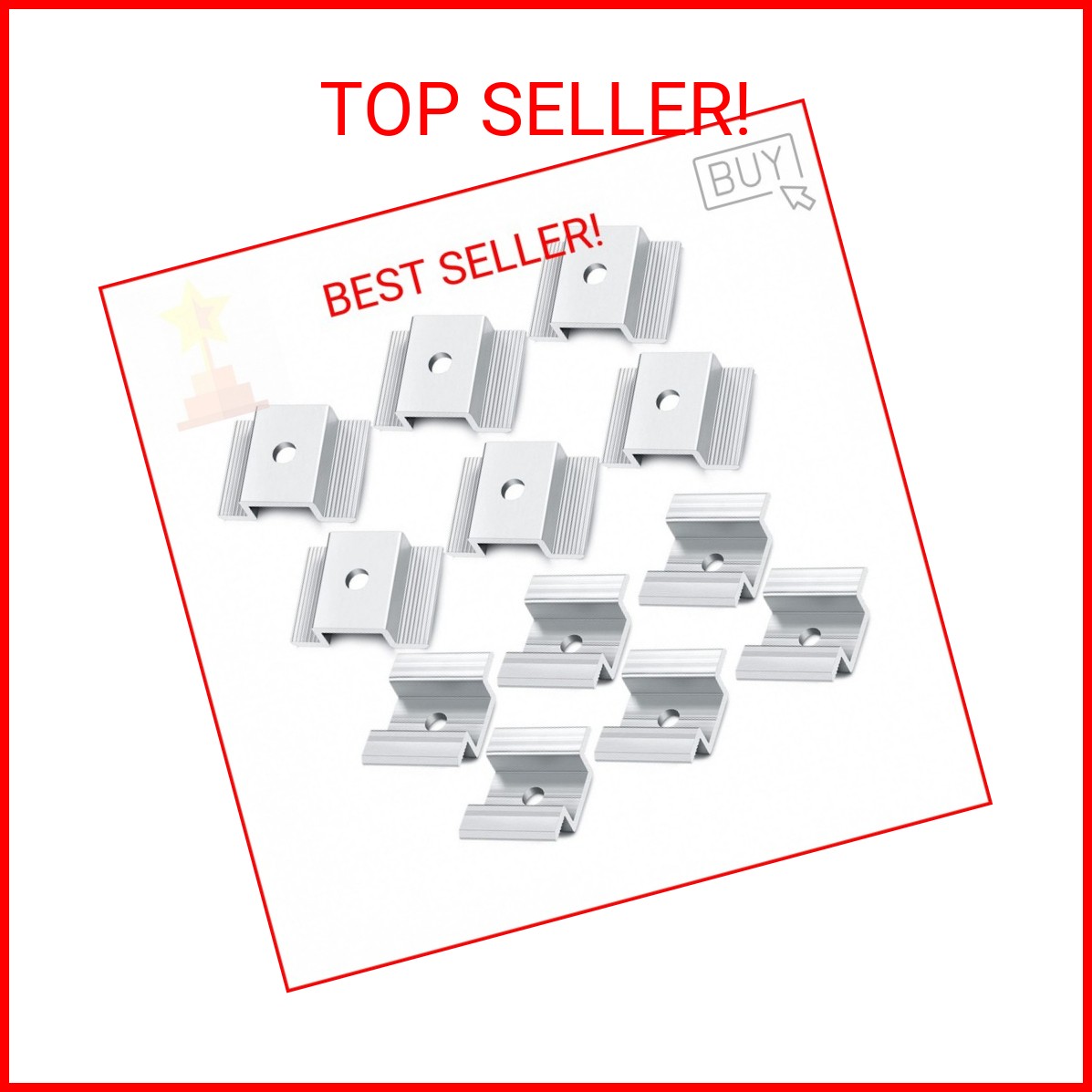 12 Pack Solar Panel Mid Clamps 1.06 Inch Solar Panel Bracket Aluminium Mounting