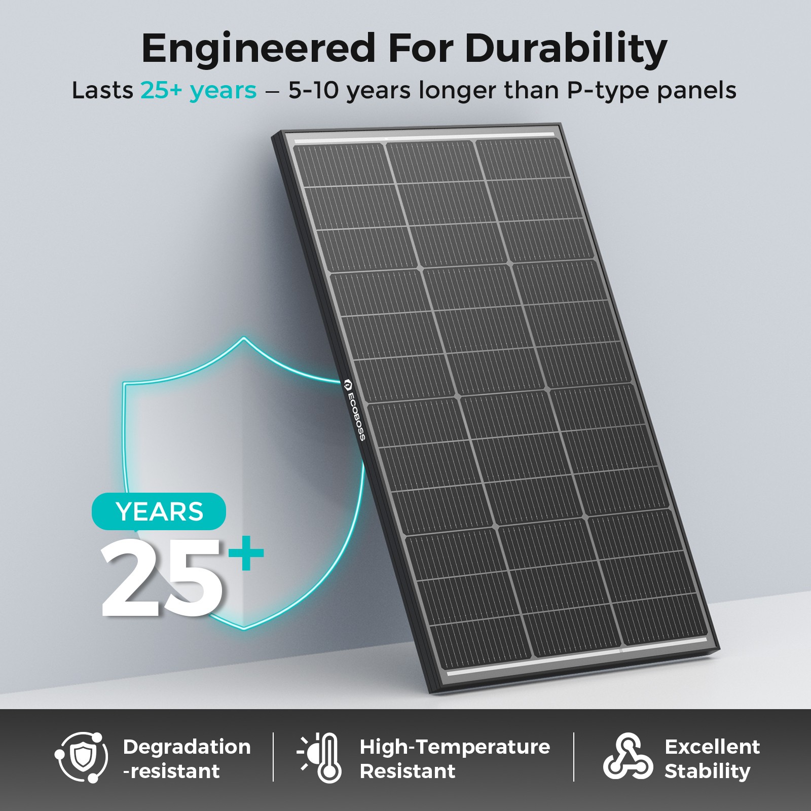 100W Watt Bifacial Solar Panel Mono 12V N-Type Home RV Camping Boat Car Off-Grid