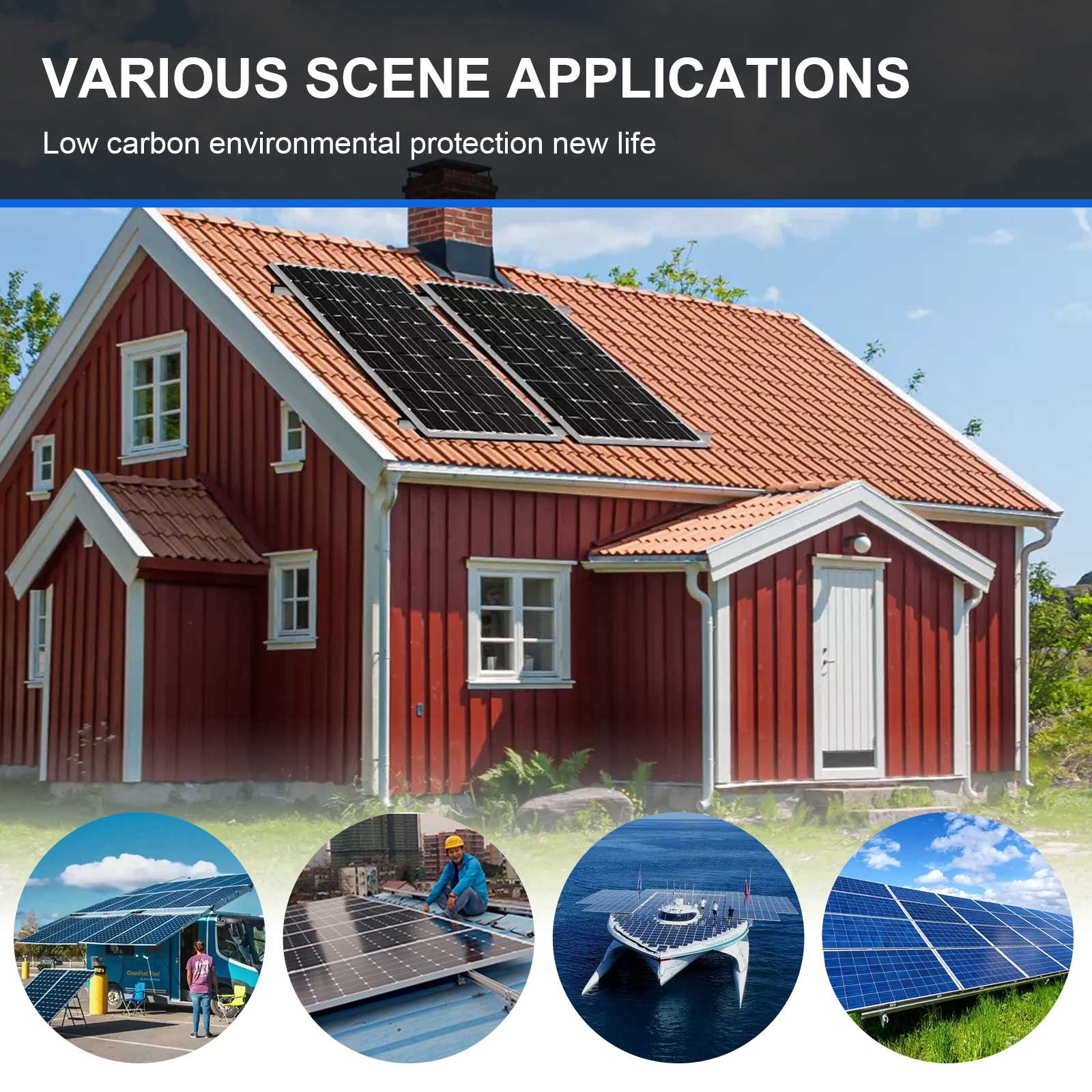 1.4KW Solar Panel 23% High Efficiency 200W PV Modual Caravan RV Solar Generator