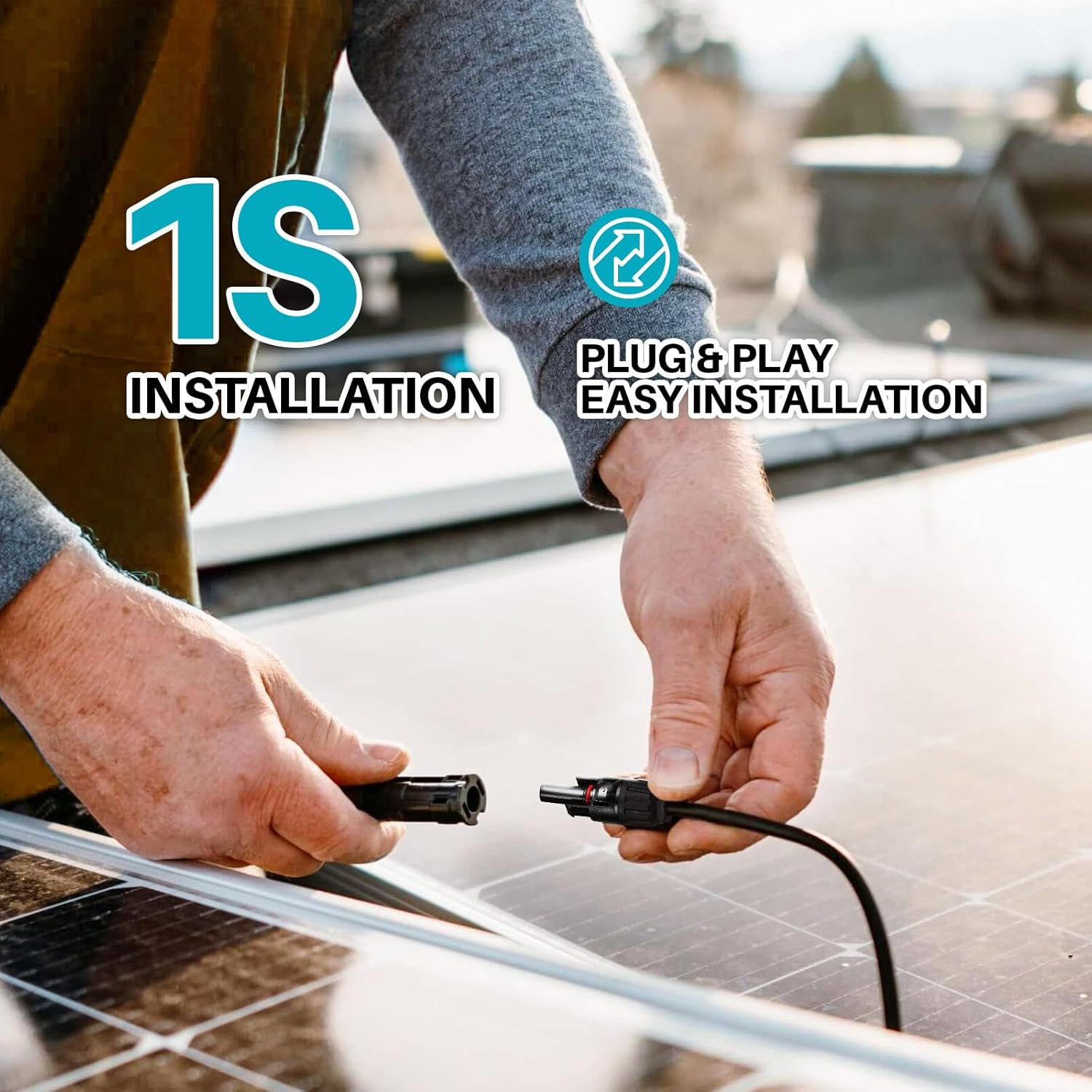 Solar Panel Connector 6 to 1 Y Branch Parallel Adapter, 30A 1000V 10AWG