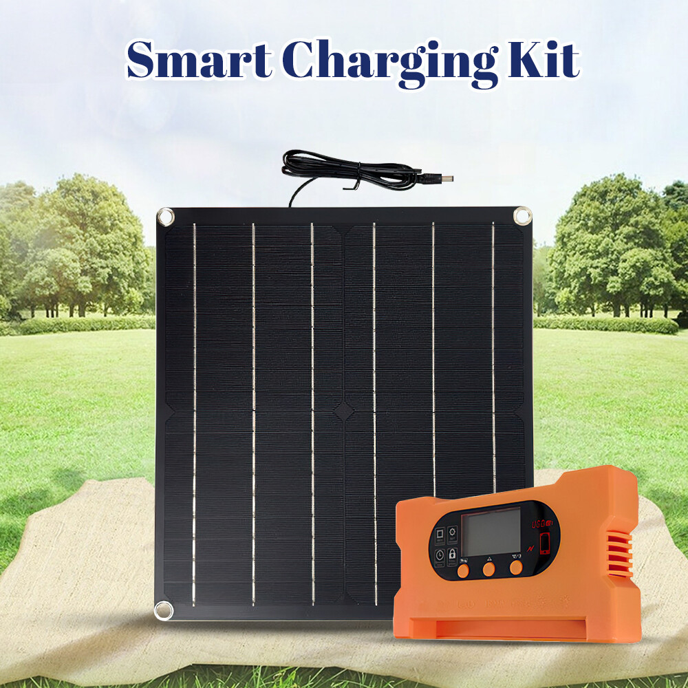 50W Solar Battery Maintainer Waterproof Car RV Boat Charger 12V Tender Trickle