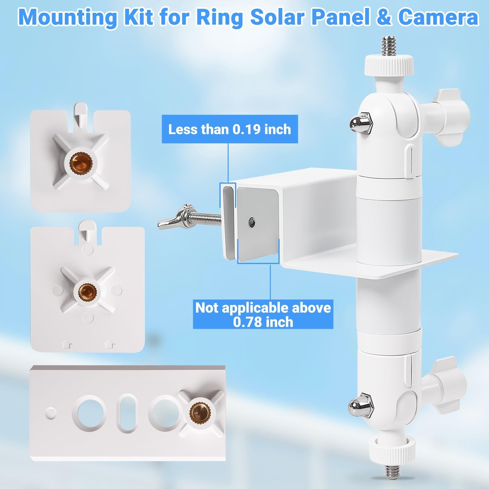 2-in-1 No-Drill Gutter Mount Bracket for Ring Cameras & Solar Panels | 360° A…
