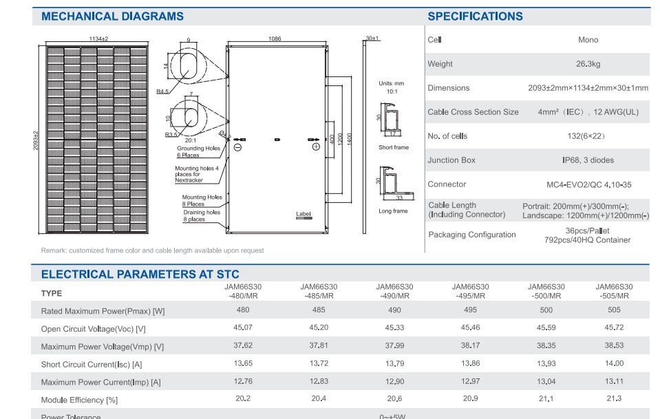 JAsolar Solar Panel 505w