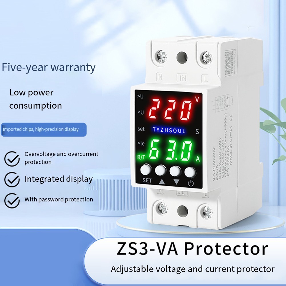 Smart Voltage Protector Device with Dual Display and Over Under Current Relay