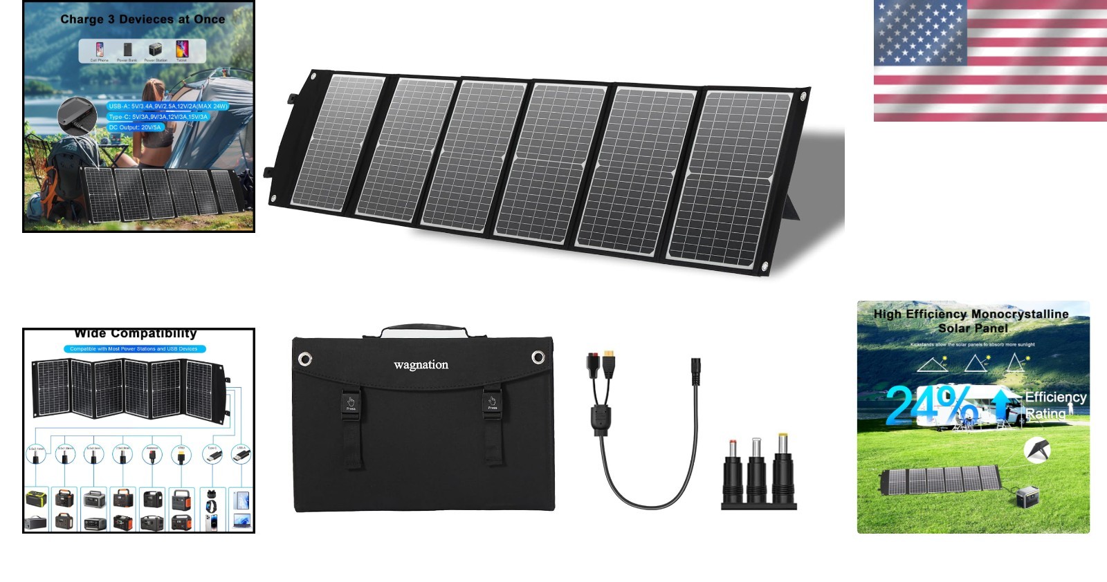 Waterproof 100W Solar Charger – Fast Charge Your Devices Anywhere Outdoors