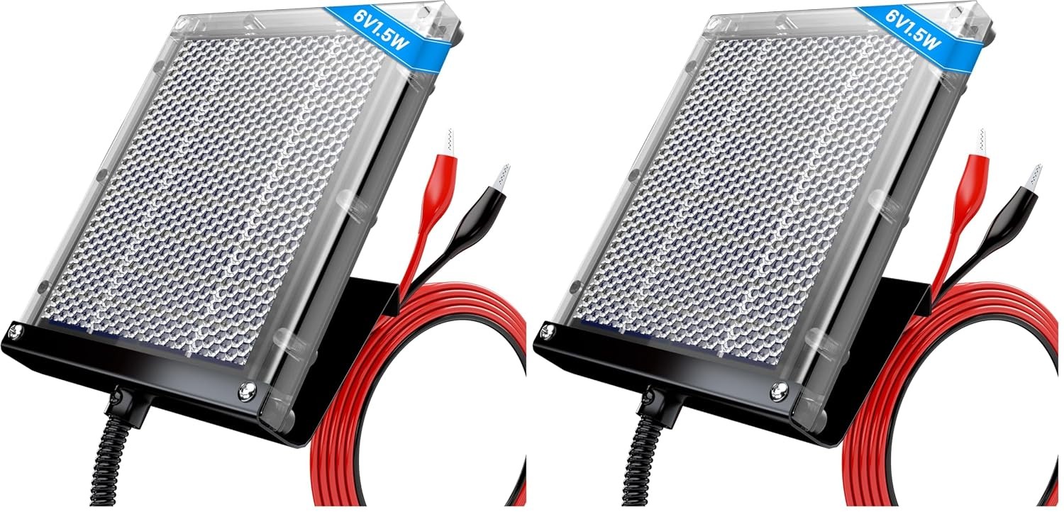 Solar Powered Deer Feeder Battery Rechargeable Waterproof Panel 6V 1.5W Outdoor