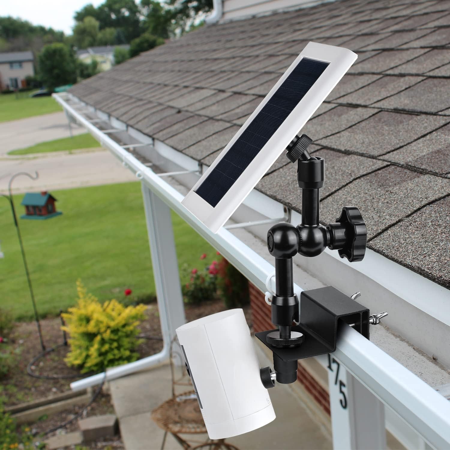 2-in-1 Gutter Mount for Solar Panel, Stick Up Cam Battery, Spotlight Cam and Spo