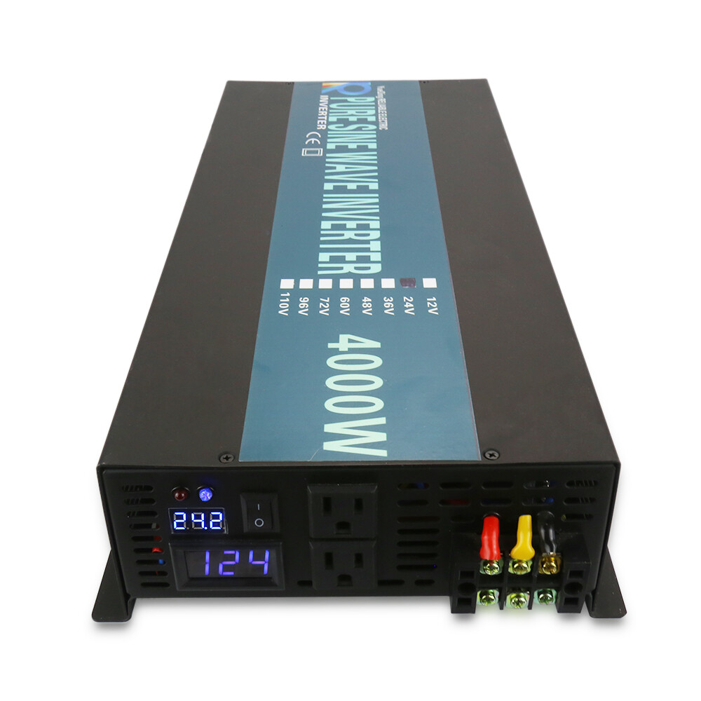24V Pure Sine Wave Power Inverter 4000W Motor home Car Solar Home Remote Switch