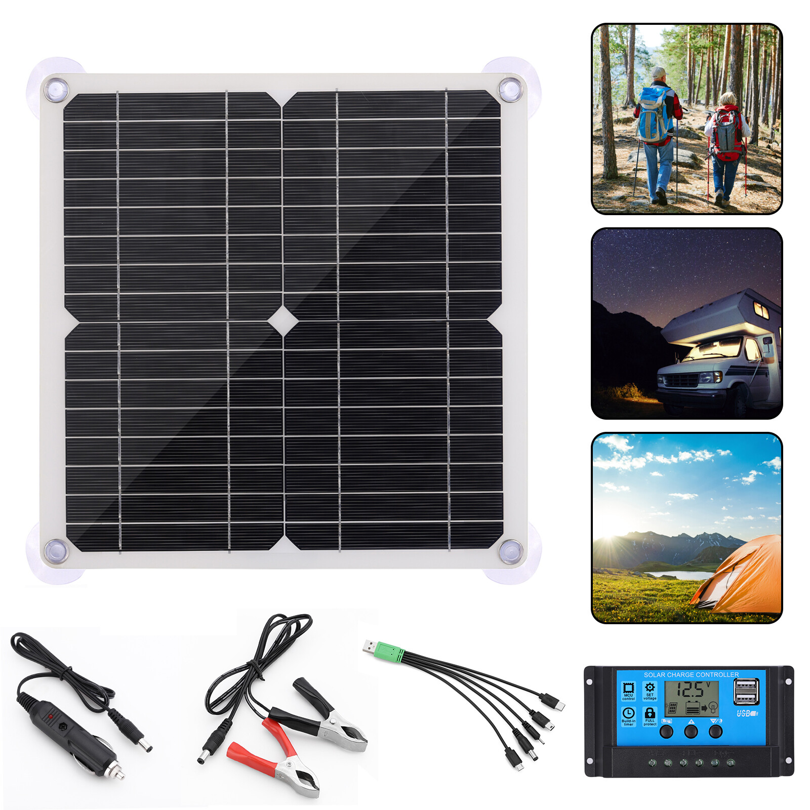 200 Watts Solar Panel Kit 100A Battery Charger + Controller For Caravan Boat RV