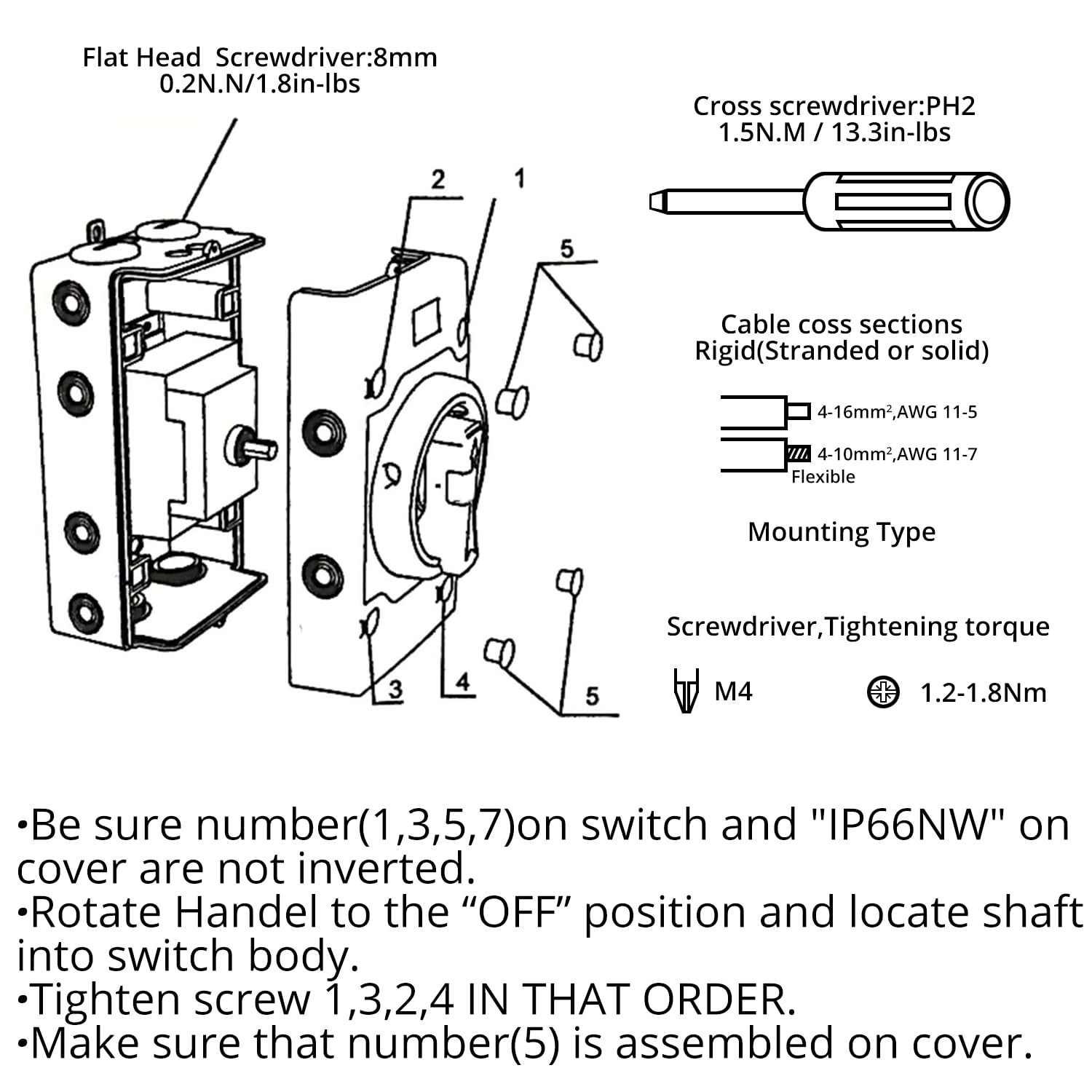 Solar Panel Disconnect Switch – HXH 1000V DC Isolator Switch, 1-in-1-out, 32A…