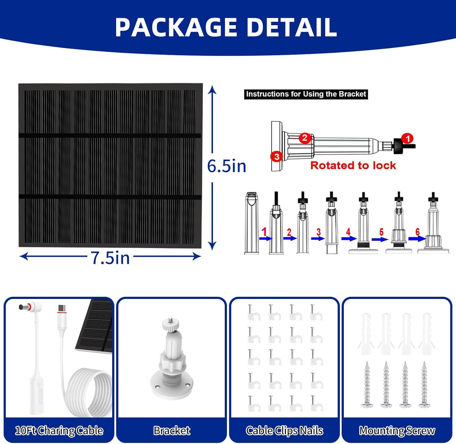 Solar Panels for Ring Camera Outdoor (New Generation) 5W 5V Solar Panel Charger