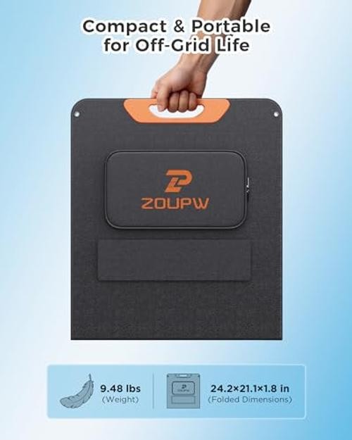 100W Portable Solar Panel with 5-in-1 Cable,23.5% Efficiency Mono 100W-1PCS