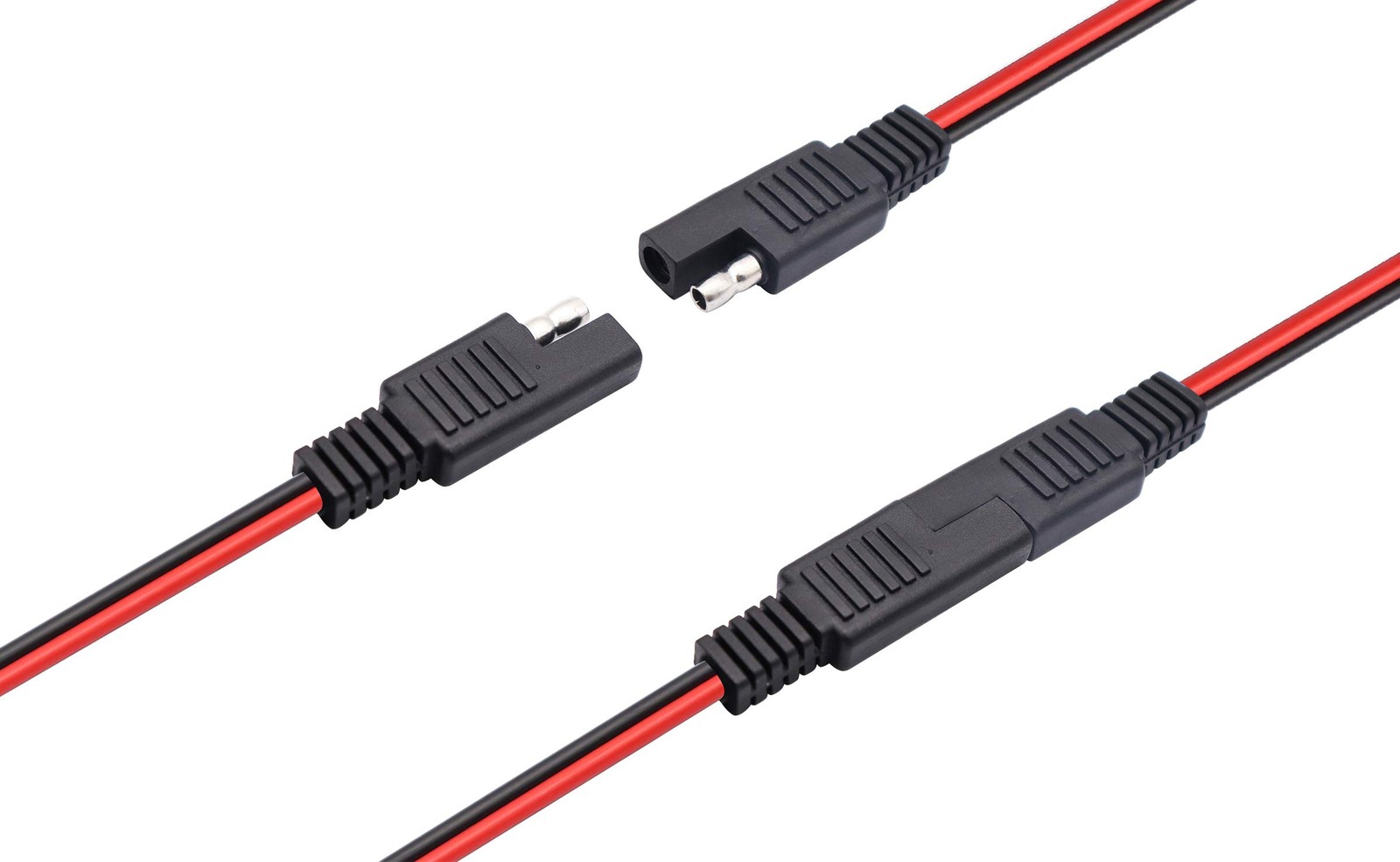 AAOTOKK 30cm SAE Y Splitter Adapter Cable – 1 to 2 DC Power Automotive Extens…