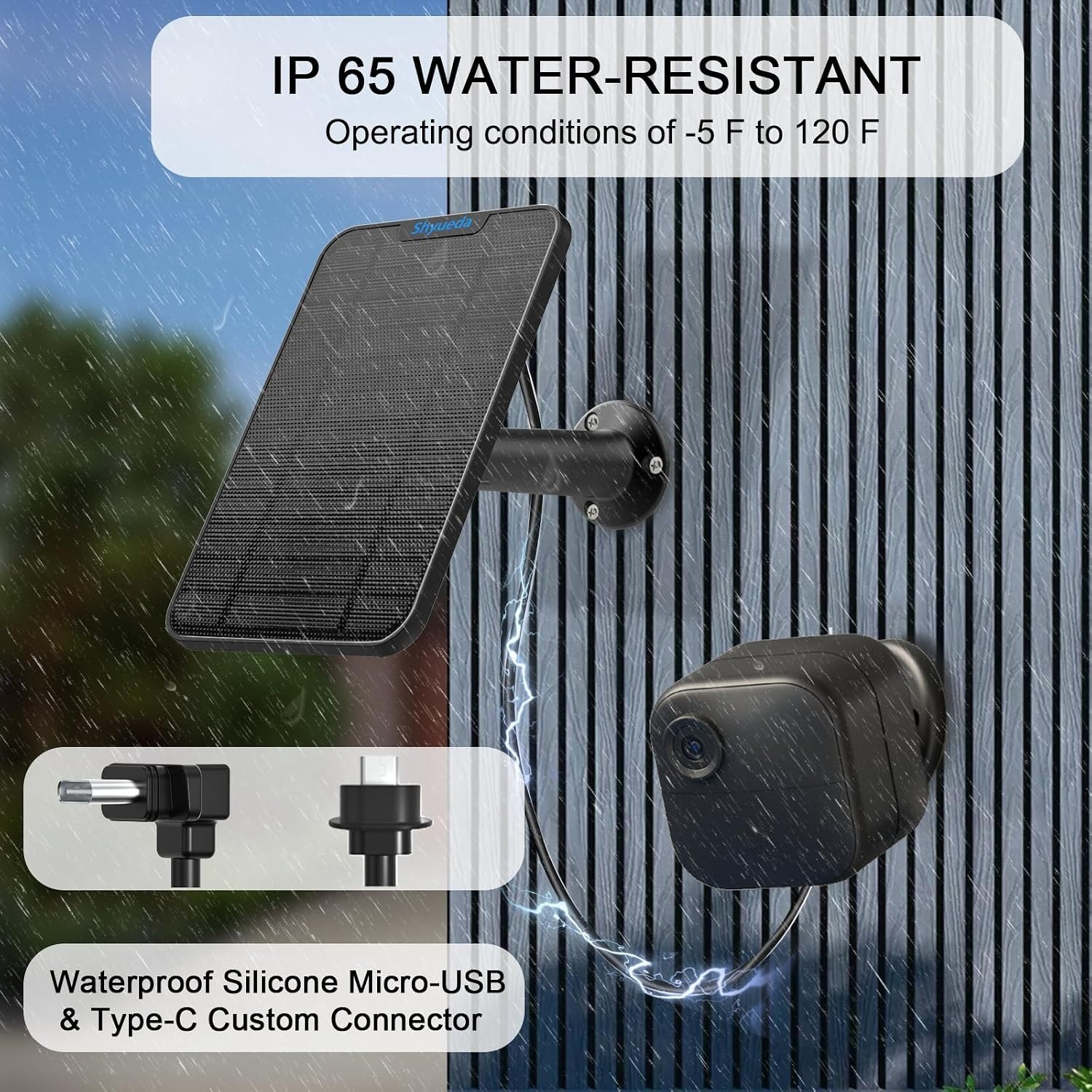 Blink Camera Solar Charger – 3 Pack Waterproof Panels