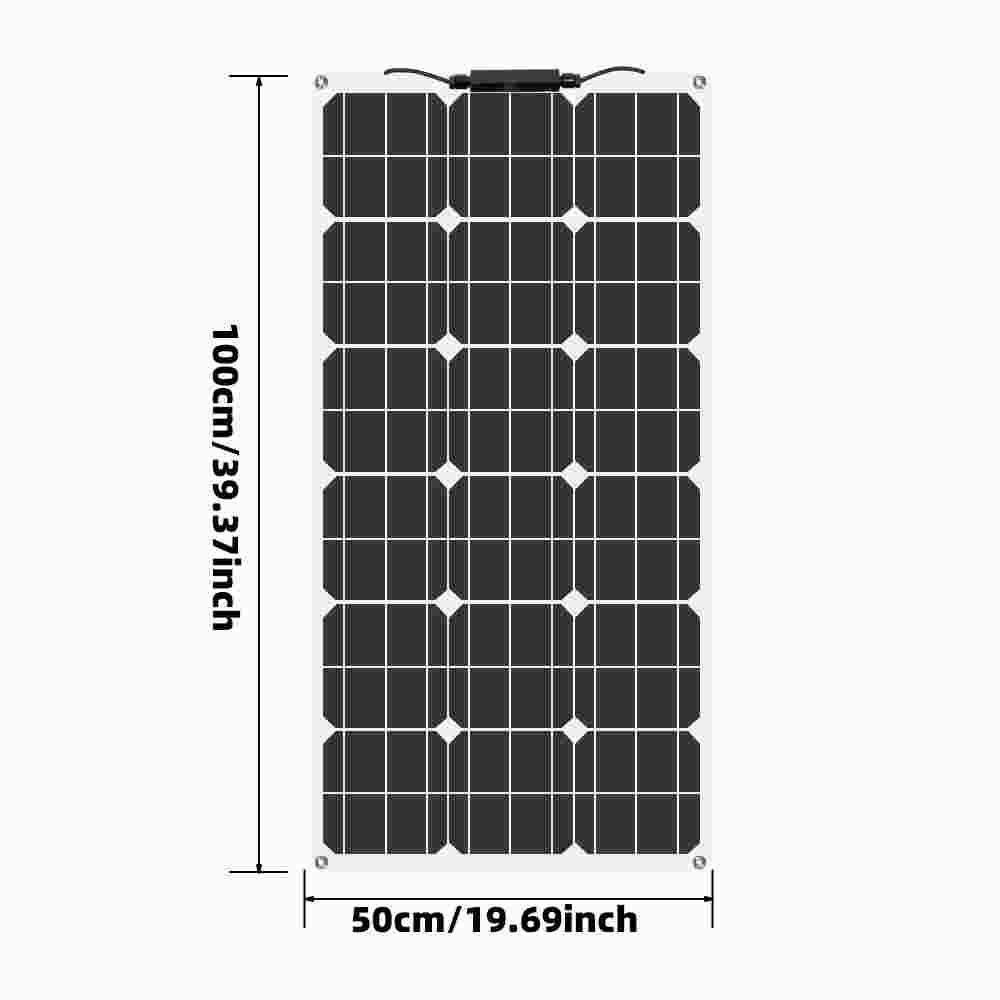 200W Watt Flexible 12V Mono Solar Panel Home RV Rooftop Camping Off-Grid Power