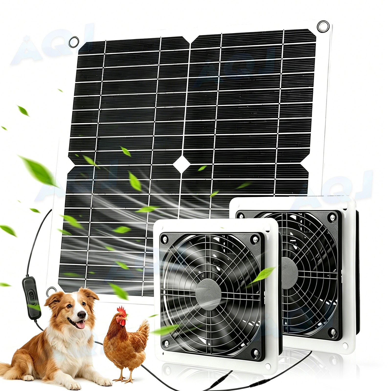 25W SolaPanel 3200RPM SolarPowered Fan for Shed, Chicken Coop, Kitchen++