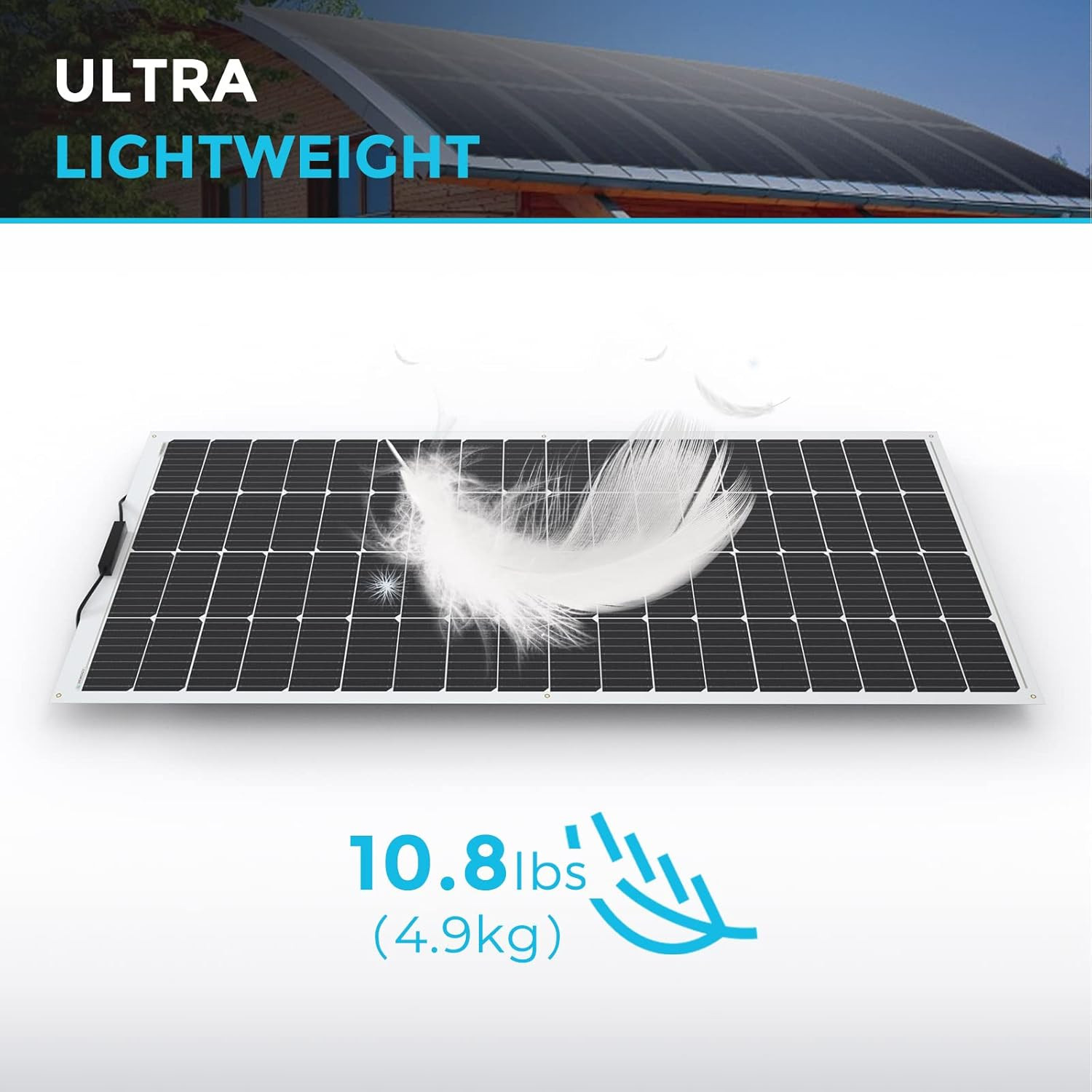Solar Panels 200 Watt 12V, Flexible Solar Panel 200W 22% High-Efficiency, 240° U